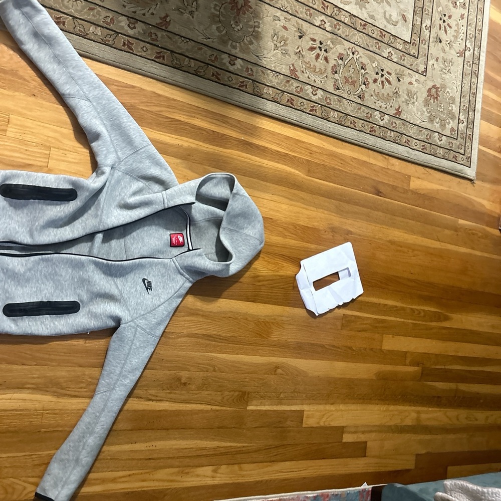 Nike Heather Gray Hoodie with Black Accents